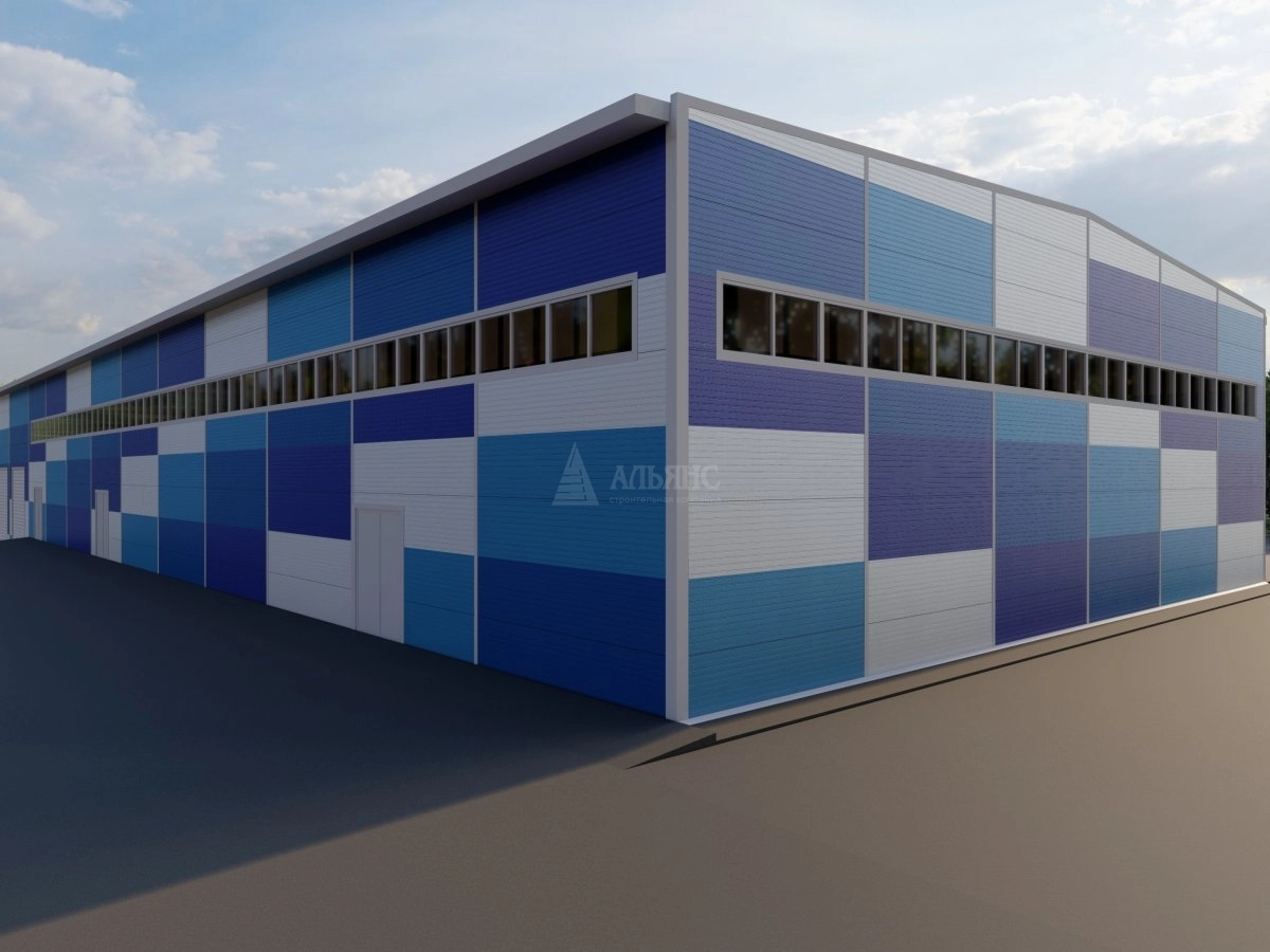 3D визуализация Производственное здание из сэндвич-панелей - фото 3