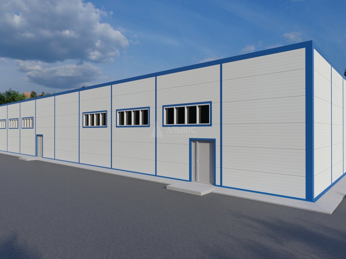 3D визуализация Производственное здание из сэндвич-панелей - фото 2