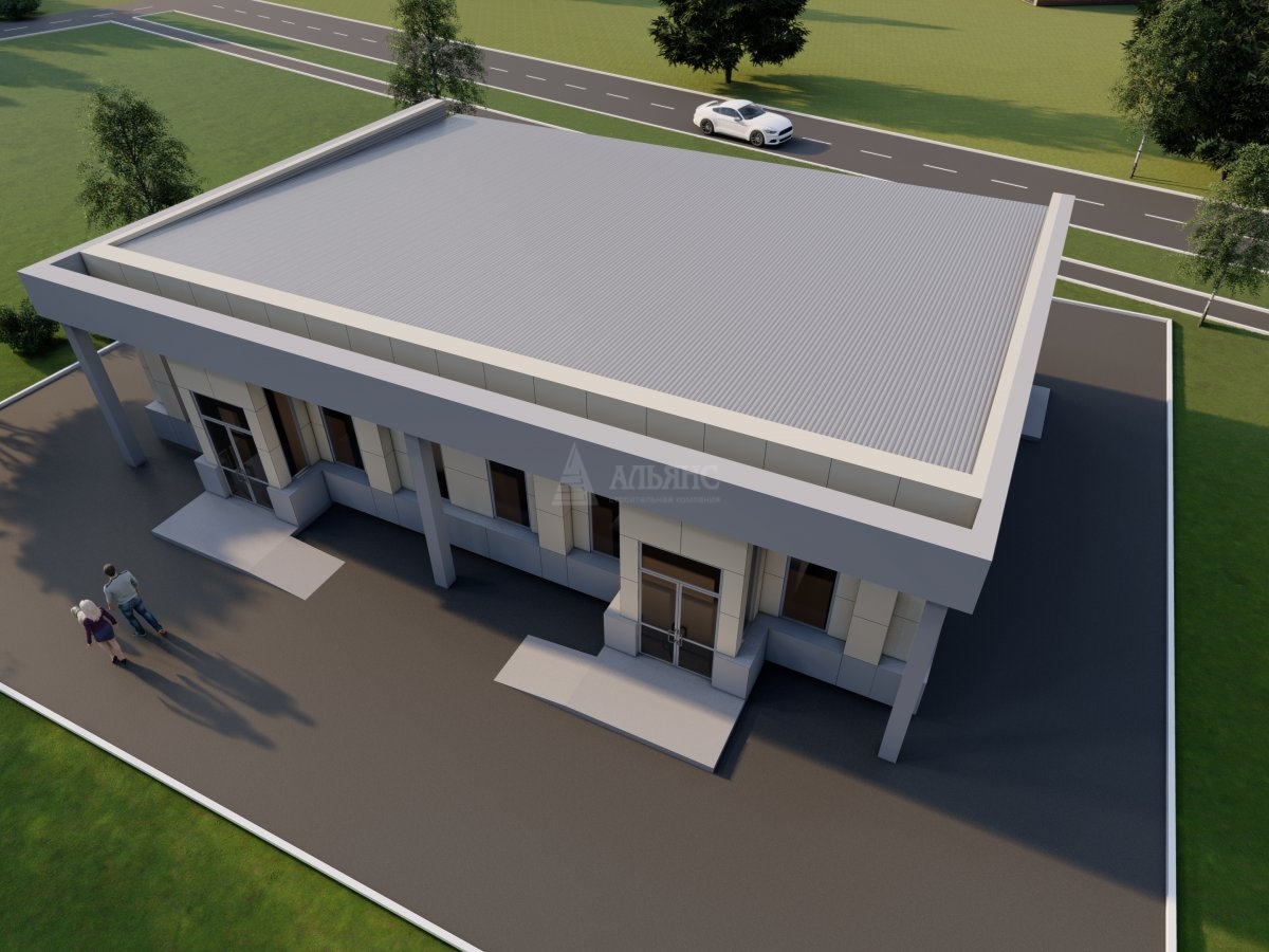 3D визуализация Торговый павильон из сэндвич-панелей - фото 5